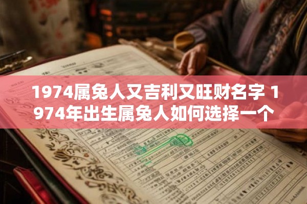 1974属兔人又吉利又旺财名字 1974年出生属兔人如何选择一个吉利又旺财的名字