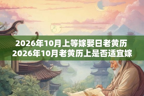 2026年10月上等嫁娶日老黄历 2026年10月老黄历上是否适宜嫁娶