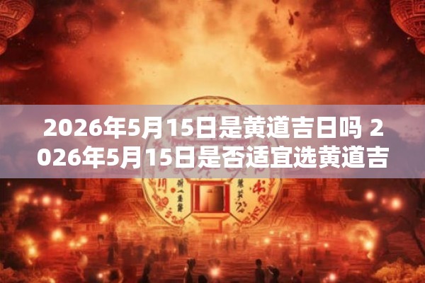 2026年5月15日是黄道吉日吗 2026年5月15日是否适宜选黄道吉日进行重要事务