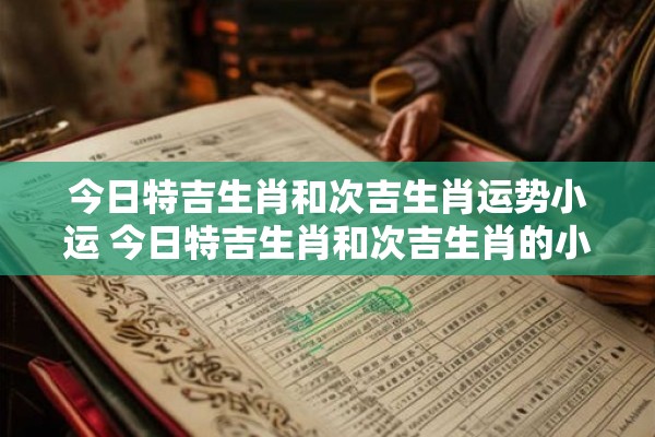 今日特吉生肖和次吉生肖运势小运 今日特吉生肖和次吉生肖的小运势如何