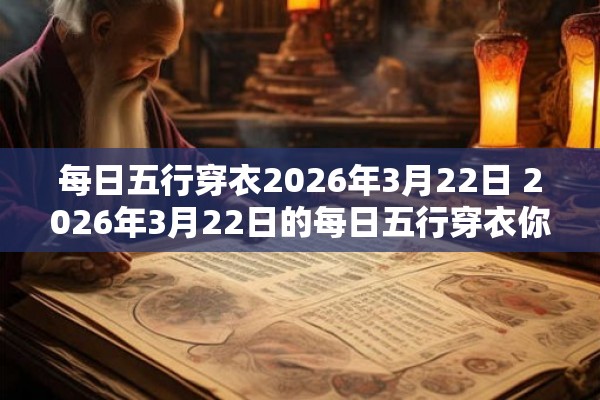 每日五行穿衣2026年3月22日 2026年3月22日的每日五行穿衣你应该穿什么