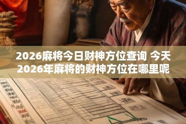 2026麻将今日财神方位查询 今天2026年麻将的财神方位在哪里呢