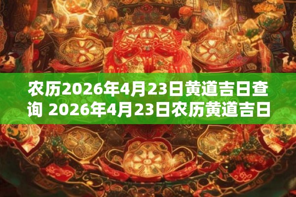 农历2026年4月23日黄道吉日查询 2026年4月23日农历黄道吉日是哪一天