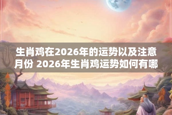 生肖鸡在2026年的运势以及注意月份 2026年生肖鸡运势如何有哪些需要注意的月份