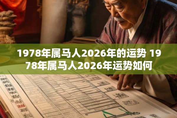 1978年属马人2026年的运势 1978年属马人2026年运势如何