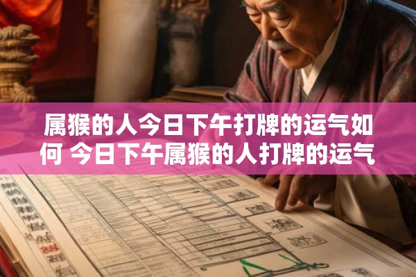 属猴的人今日下午打牌的运气如何 今日下午属猴的人打牌的运气如何