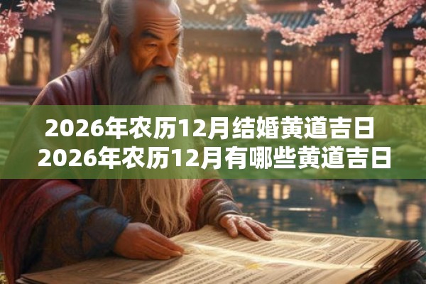 2026年农历12月结婚黄道吉日 2026年农历12月有哪些黄道吉日适合结婚