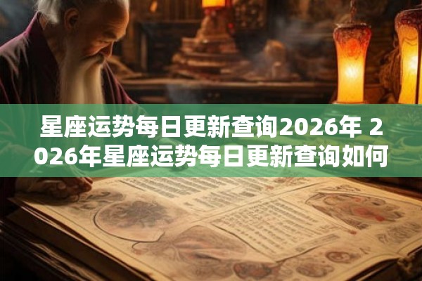 星座运势每日更新查询2026年 2026年星座运势每日更新查询如何获得详细信息
