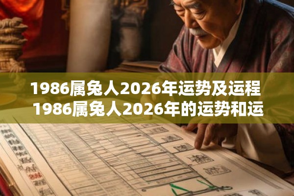 1986属兔人2026年运势及运程 1986属兔人2026年的运势和运程如何