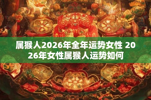 属猴人2026年全年运势女性 2026年女性属猴人运势如何