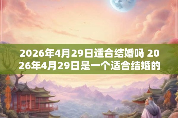 2026年4月29日适合结婚吗 2026年4月29日是一个适合结婚的日子吗