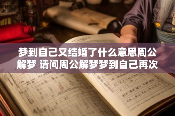 梦到自己又结婚了什么意思周公解梦 请问周公解梦梦到自己再次结婚的含义是什么