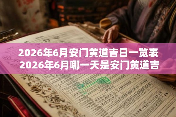 2026年6月安门黄道吉日一览表 2026年6月哪一天是安门黄道吉日 2026年6月安门黄道吉日一览表 2026年6月哪一天是安门黄道吉日
