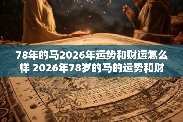 78年的马2026年运势和财运怎么样 2026年78岁的马的运势和财运如何