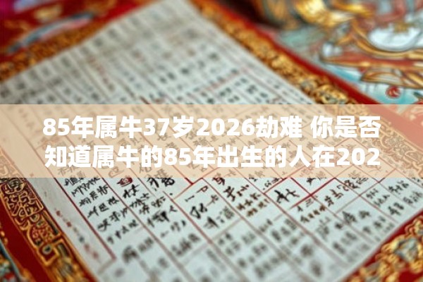 85年属牛37岁2026劫难 你是否知道属牛的85年出生的人在2026年将面临劫难而他们将年满37岁你是否为他们担心