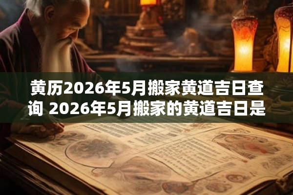 黄历2026年5月搬家黄道吉日查询 2026年5月搬家的黄道吉日是什么