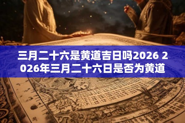 三月二十六是黄道吉日吗2026 2026年三月二十六日是否为黄道吉日