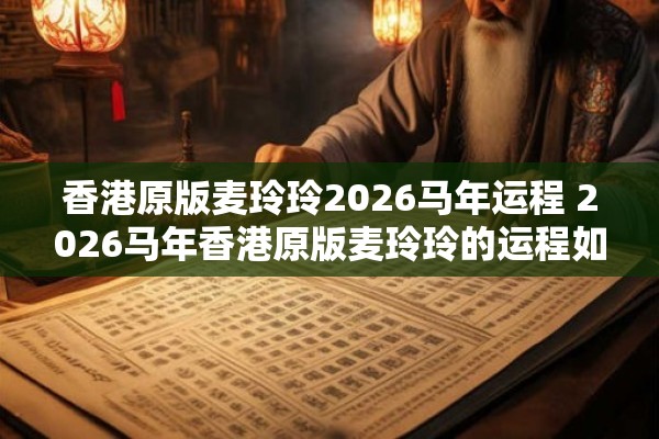 香港原版麦玲玲2026马年运程 2026马年香港原版麦玲玲的运程如何