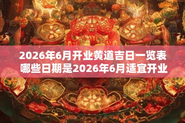 2026年6月开业黄道吉日一览表 哪些日期是2026年6月适宜开业的黄道吉日
