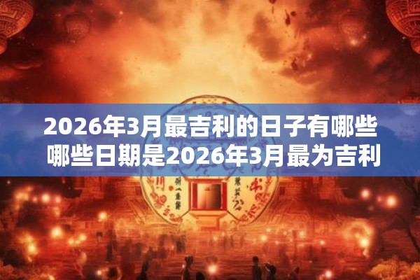 2026年3月最吉利的日子有哪些 哪些日期是2026年3月最为吉利的
