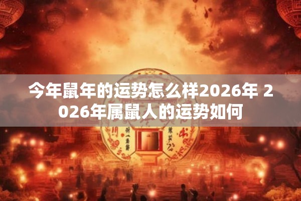 今年鼠年的运势怎么样2026年 2026年属鼠人的运势如何