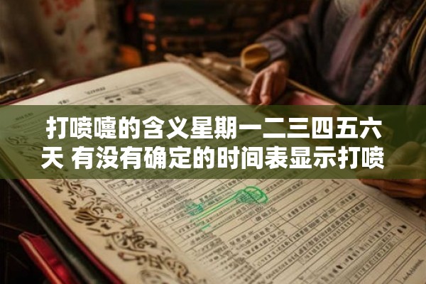 打喷嚏的含义星期一二三四五六天 有没有确定的时间表显示打喷嚏在星期一到星期六的不同含义