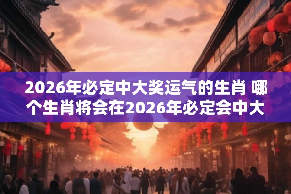 2026年必定中大奖运气的生肖 哪个生肖将会在2026年必定会中大奖