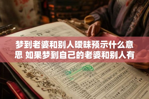梦到老婆和别人暧昧预示什么意思 如果梦到自己的老婆和别人有暧昧这代表着什么含义