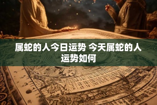 属蛇的人今日运势 今天属蛇的人运势如何