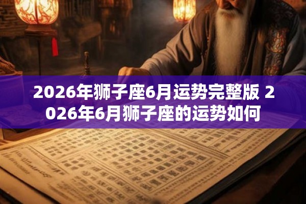 2026年狮子座6月运势完整版 2026年6月狮子座的运势如何