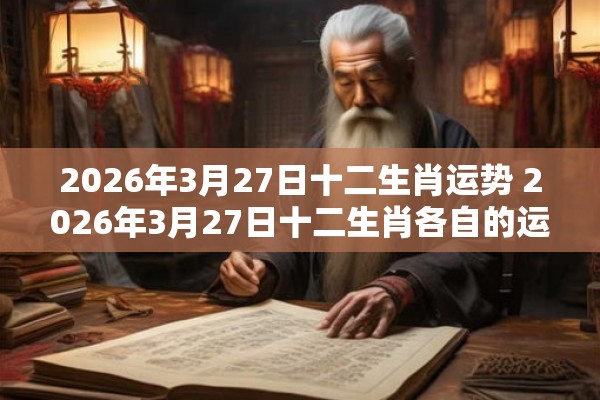 2026年3月27日十二生肖运势 2026年3月27日十二生肖各自的运势如何
