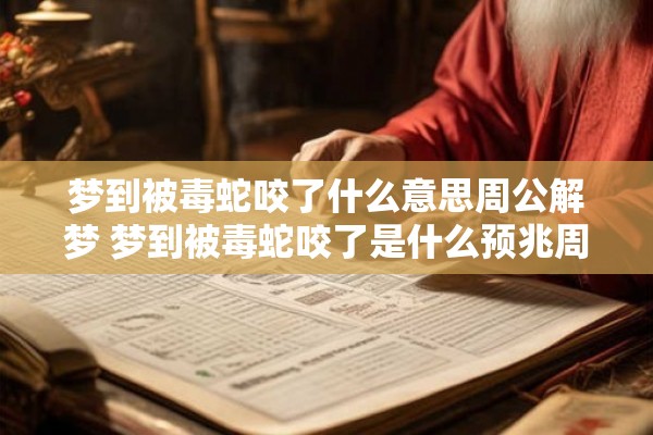 梦到被毒蛇咬了什么意思周公解梦 梦到被毒蛇咬了是什么预兆周公解梦告诉你