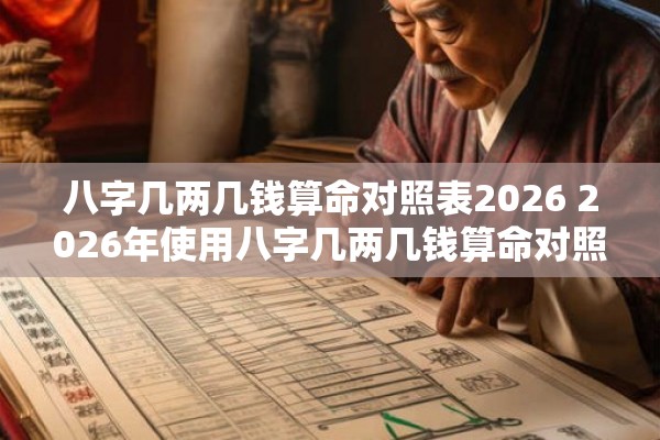 八字几两几钱算命对照表2026 2026年使用八字几两几钱算命对照表来算命该怎么做呢