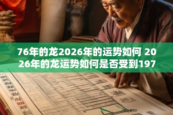 76年的龙2026年的运势如何 2026年的龙运势如何是否受到1976年的影响
