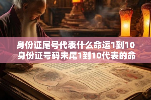 身份证尾号代表什么命运1到10 身份证号码末尾1到10代表的命运分别是什么