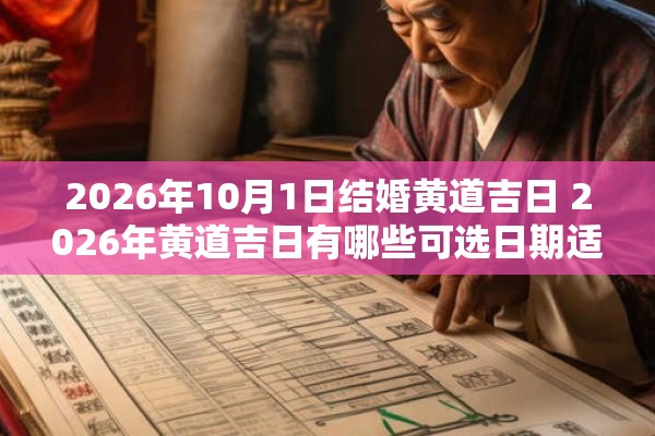 2026年10月1日结婚黄道吉日 2026年黄道吉日有哪些可选日期适合结婚其中是否包括10月1日