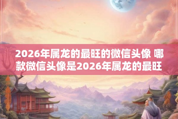 2026年属龙的最旺的微信头像 哪款微信头像是2026年属龙的最旺头像