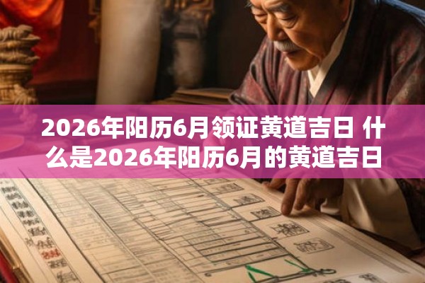 2026年阳历6月领证黄道吉日 什么是2026年阳历6月的黄道吉日领证日期