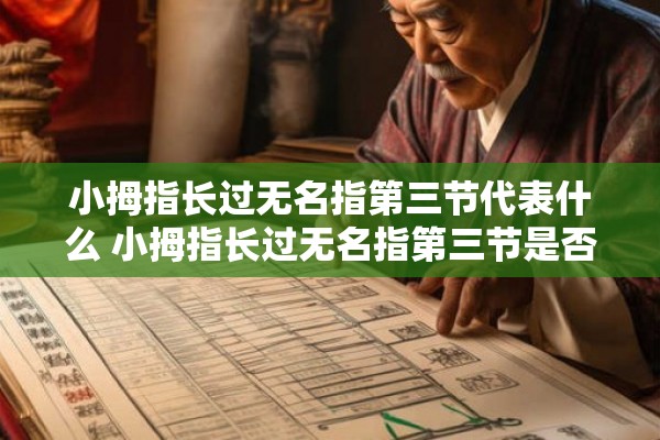 小拇指长过无名指第三节代表什么 小拇指长过无名指第三节是否代表身体某些问题或特征 小拇指长过无名指第三节代表什么 小拇指长过无名指第三节是否代表身体某些问题或特征