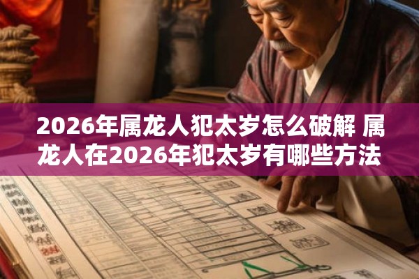 2026年属龙人犯太岁怎么破解 属龙人在2026年犯太岁有哪些方法可以破解