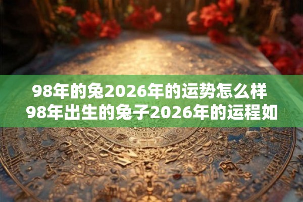 98年的兔2026年的运势怎么样 98年出生的兔子2026年的运程如何