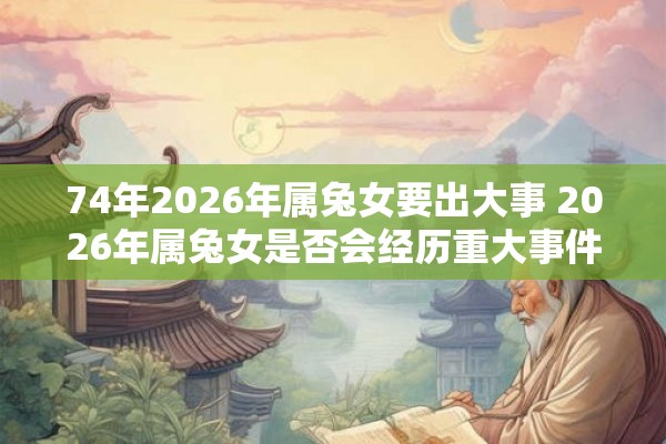 74年2026年属兔女要出大事 2026年属兔女是否会经历重大事件据说是因为她出生于74年 74年2026年属兔女要出大事 2026年属兔女是否会经历重大事件据说是因为她出生于74年