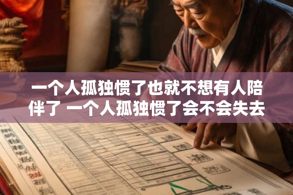 一个人孤独惯了也就不想有人陪伴了 一个人孤独惯了会不会失去寻找伴侣的意愿