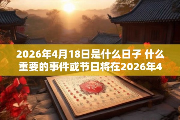 2026年4月18日是什么日子 什么重要的事件或节日将在2026年4月18日举行或到来