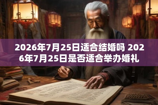 2026年7月25日适合结婚吗 2026年7月25日是否适合举办婚礼
