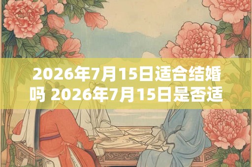 2026年7月15日适合结婚吗 2026年7月15日是否适宜举办婚礼