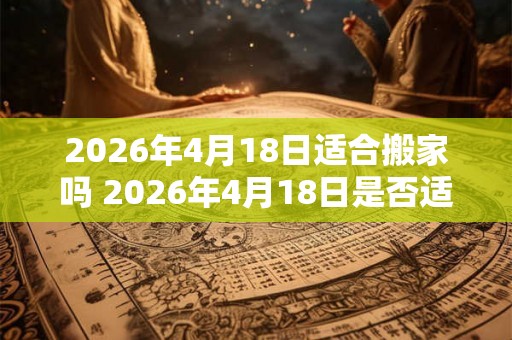 2026年4月18日适合搬家吗 2026年4月18日是否适合搬家