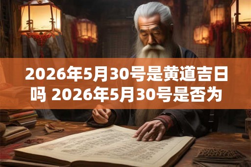 2026年5月30号是黄道吉日吗 2026年5月30号是否为黄道吉日 2026年5月30号是黄道吉日吗 2026年5月30号是否为黄道吉日