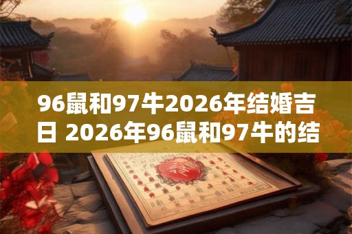 96鼠和97牛2026年结婚吉日 2026年96鼠和97牛的结婚吉日是哪天