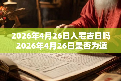 2026年4月26日入宅吉日吗 2026年4月26日是否为适合入宅的吉祥日